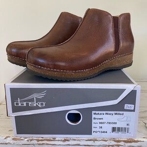 Dansko Makara leather bootie clogs